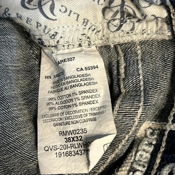 ROCK & REPUBLIC  denim jean,men 38x32 NEW!straight,high rise,embroidered logo - Picture 16 of 16